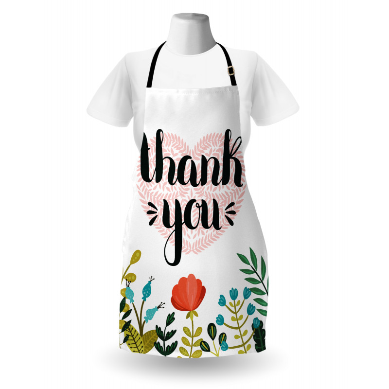 Heart Flowers and Leaves Apron