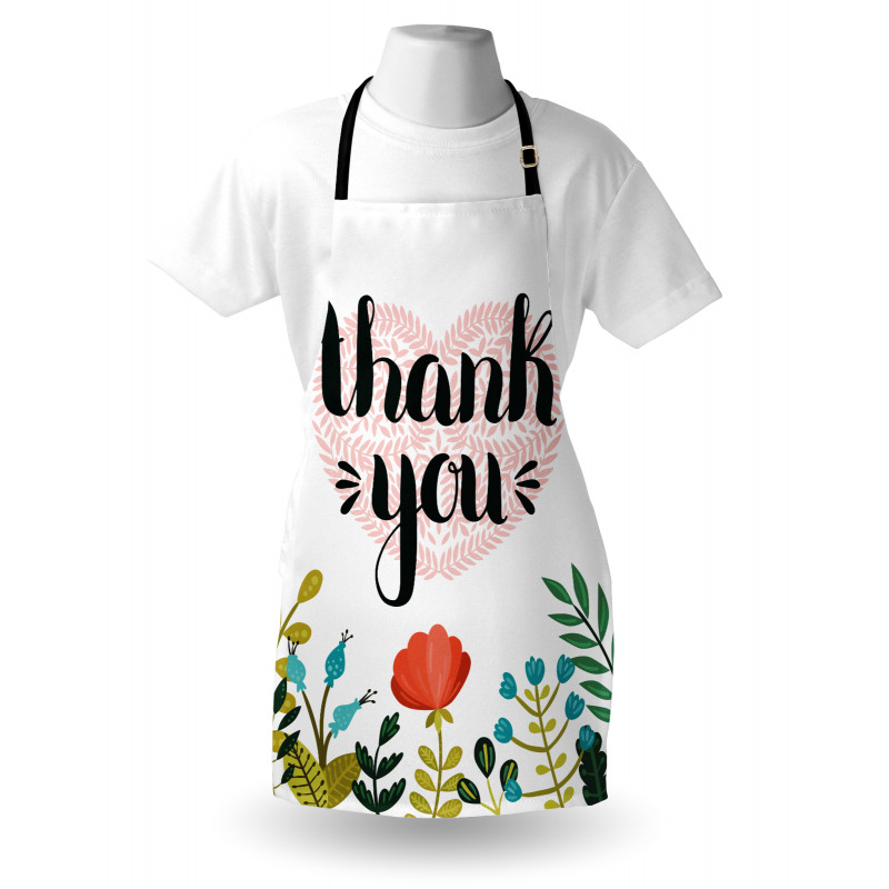 Heart Flowers and Leaves Apron