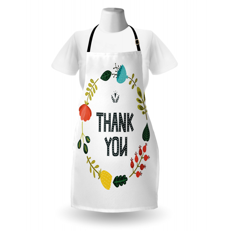 Typography Floral Wreath Apron