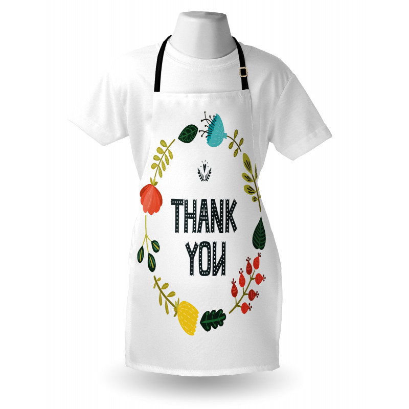 Typography Floral Wreath Apron