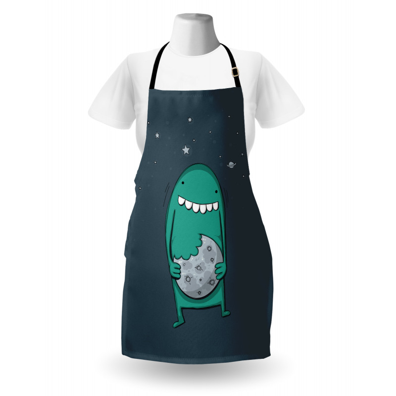 Monster with Sharp Teeth Apron