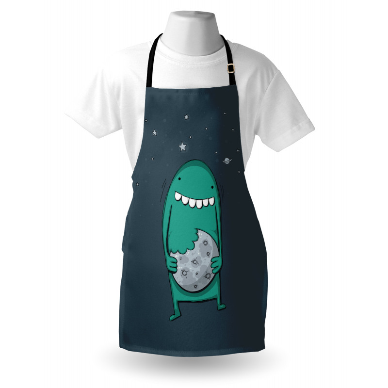 Monster with Sharp Teeth Apron