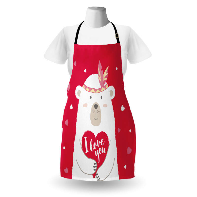 Bear Holding a Heart Apron