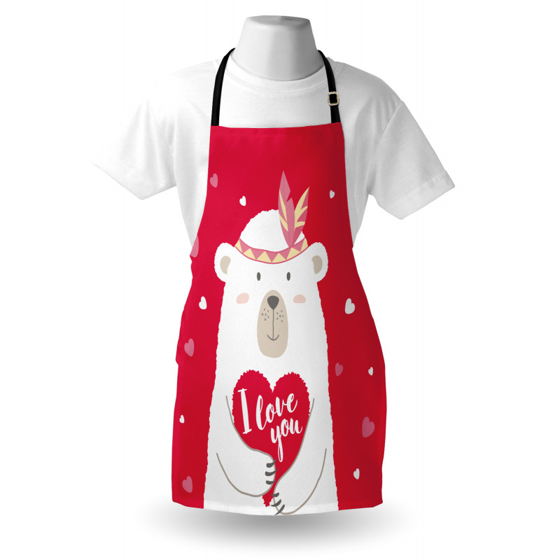 Bear Holding a Heart Apron