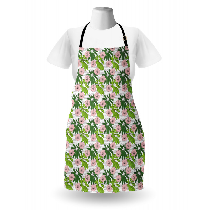 Hibiscus Flora Hand Drawn Apron