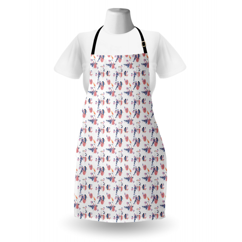 Monstera Leaves and Animals Apron