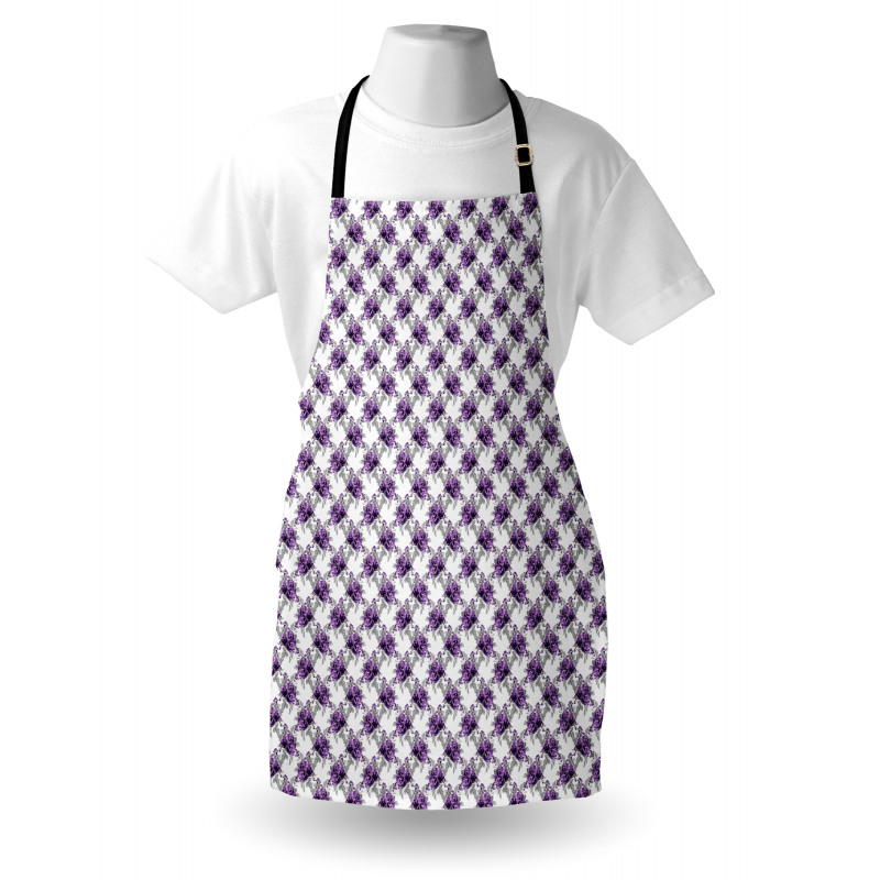 Romantic Violet Rose Blooms Apron