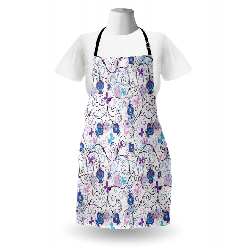 Abstract Butterflies Flowers Apron