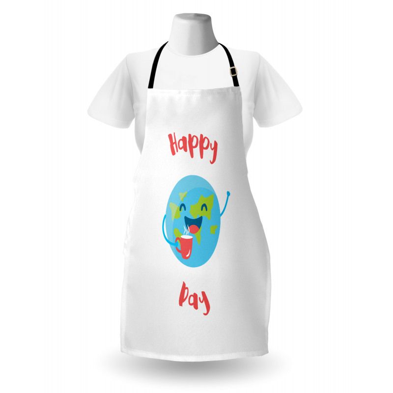 Earth with a Coffee Cup Apron