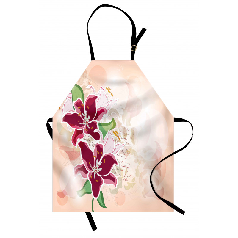 Botanical Pastel Tone Lilies Apron