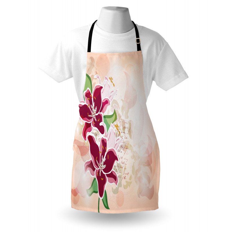 Botanical Pastel Tone Lilies Apron