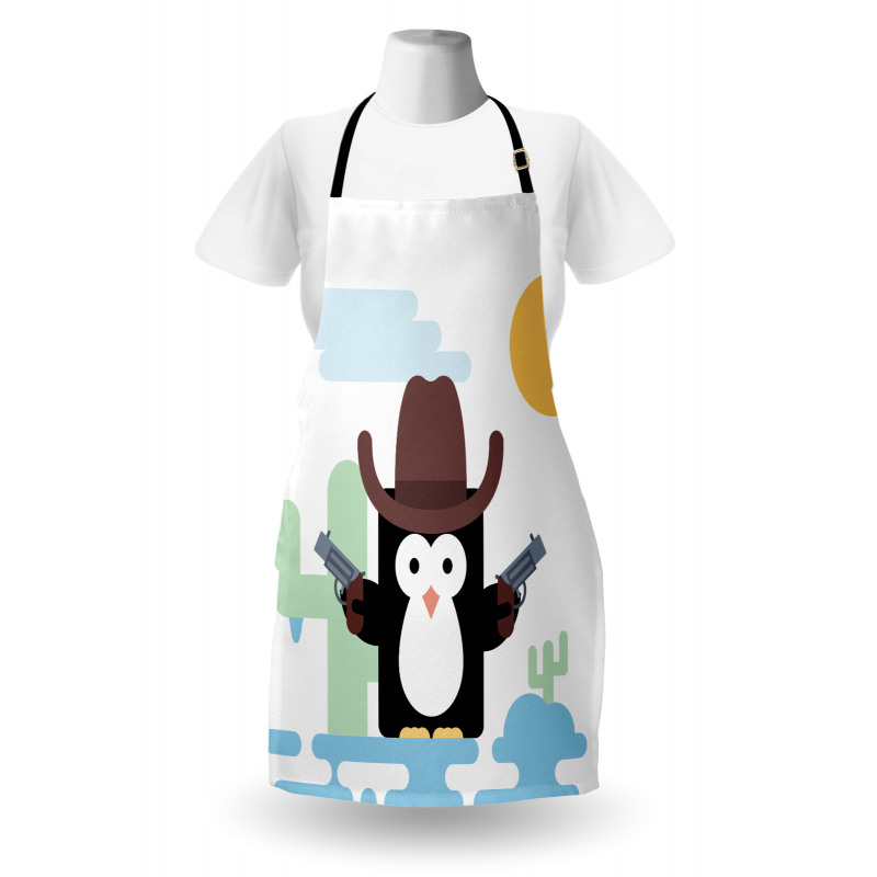 Cacti Cowboy Penguin in a Hat Apron