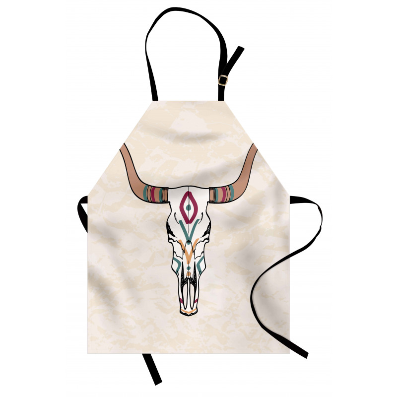 Tribal Bull Skull Folkloric Apron