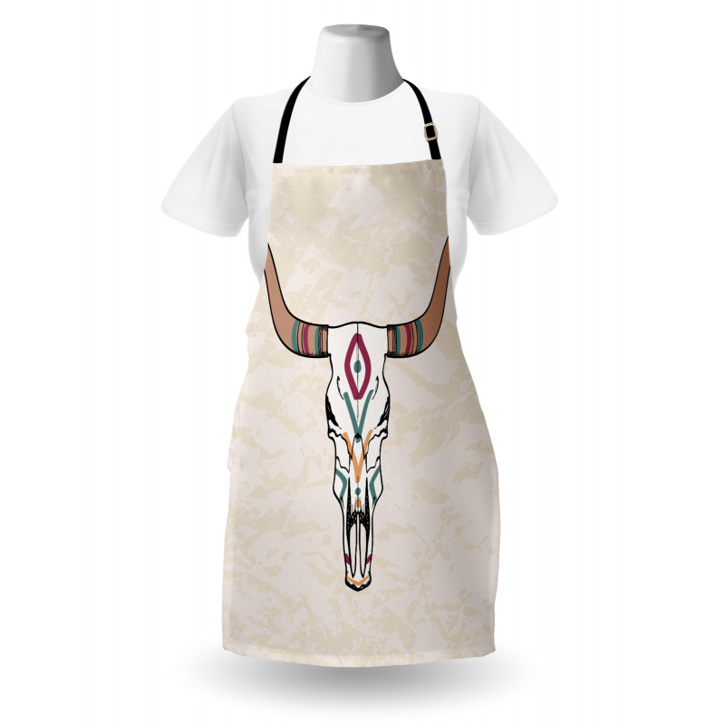 Tribal Bull Skull Folkloric Apron