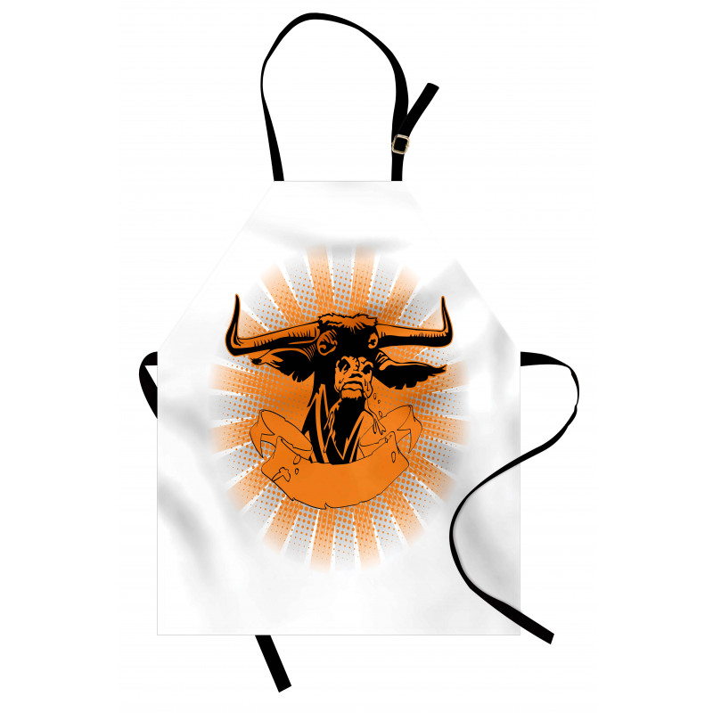 Furious Bull Head Portrait Apron