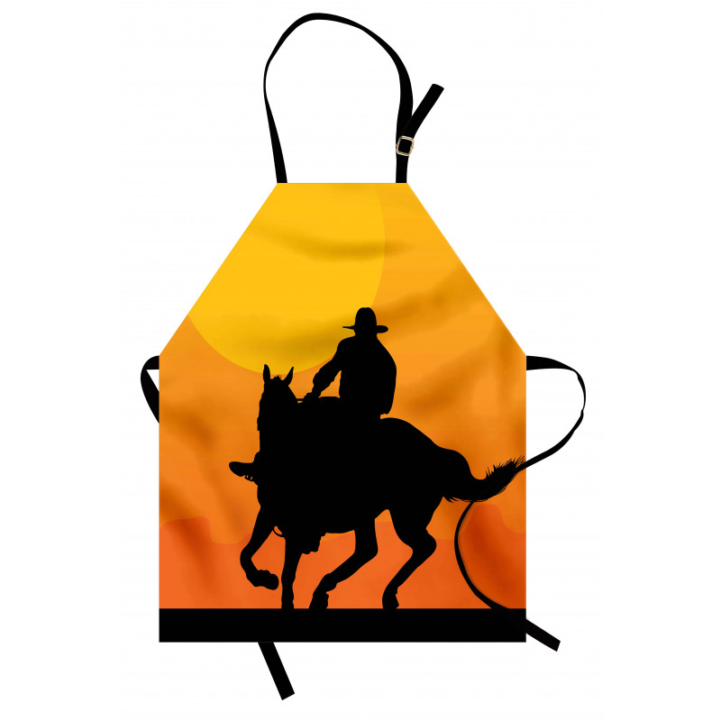 Silhouette of a Lone Rider Apron