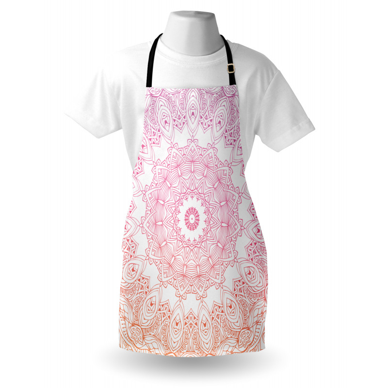 Outline Style Flowers Apron