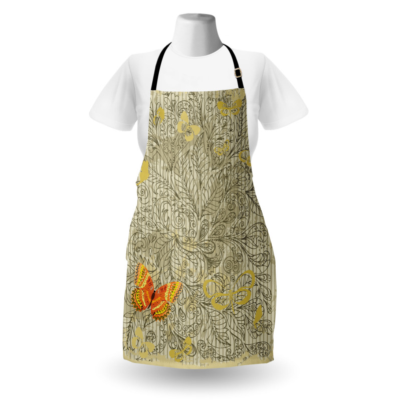 Botanical Leafy Butterfly Apron