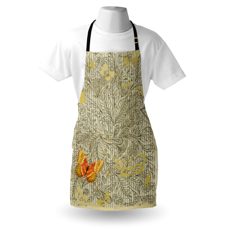 Botanical Leafy Butterfly Apron