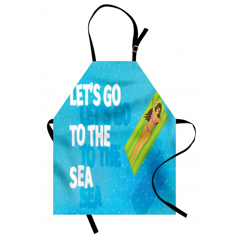 Lets Go to the Sea Message Apron