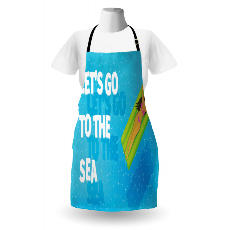 Lets Go to the Sea Message Apron