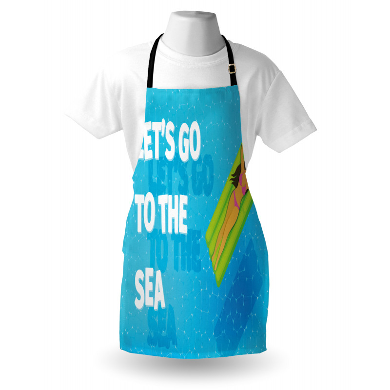 Lets Go to the Sea Message Apron