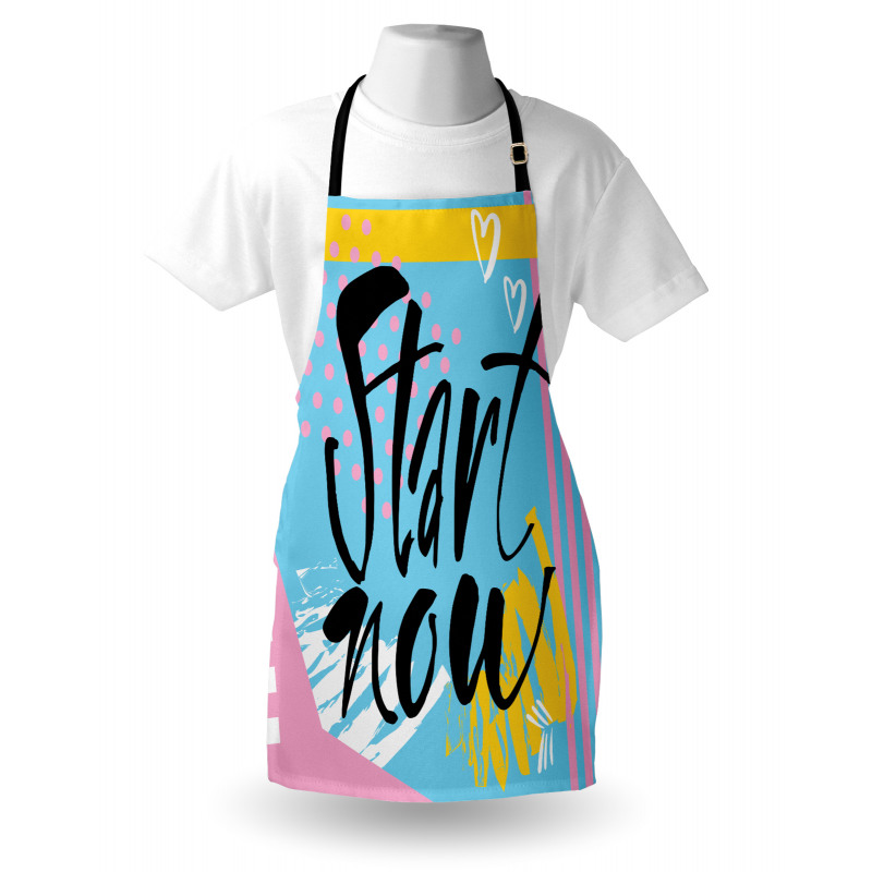 Start Now Words Modern Apron