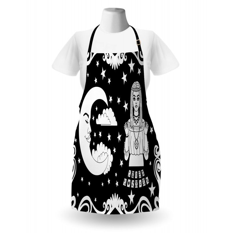 Vintage Cartoon Monochrome Apron