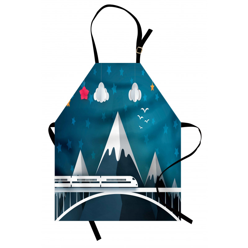 Cartoon Style Mountains Apron