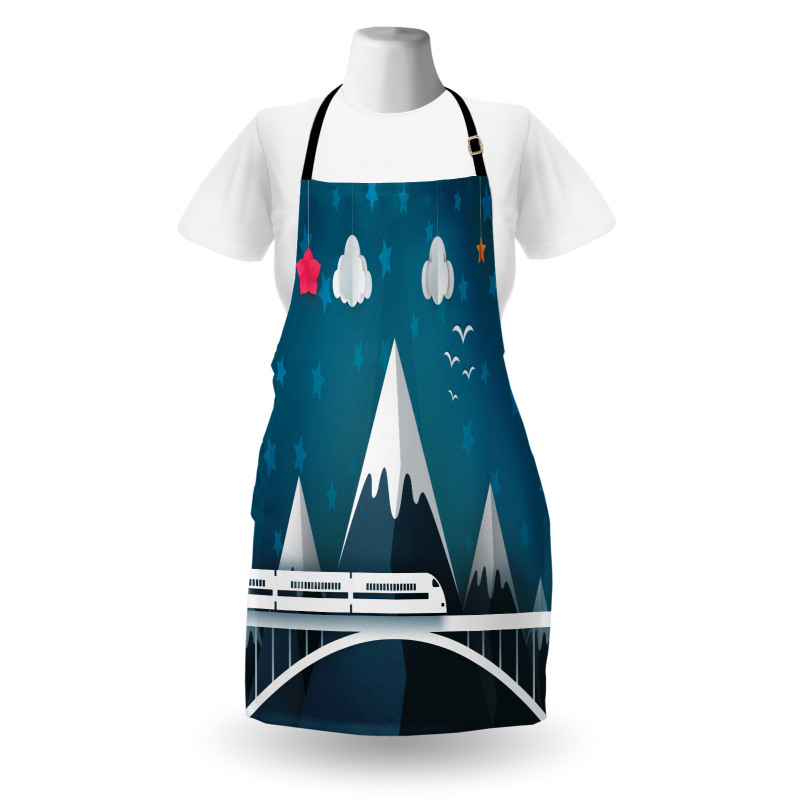 Cartoon Style Mountains Apron