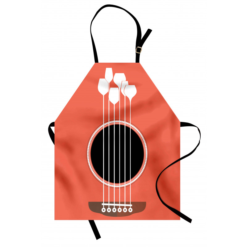 Acoustic Guitar Wine Glasses Apron