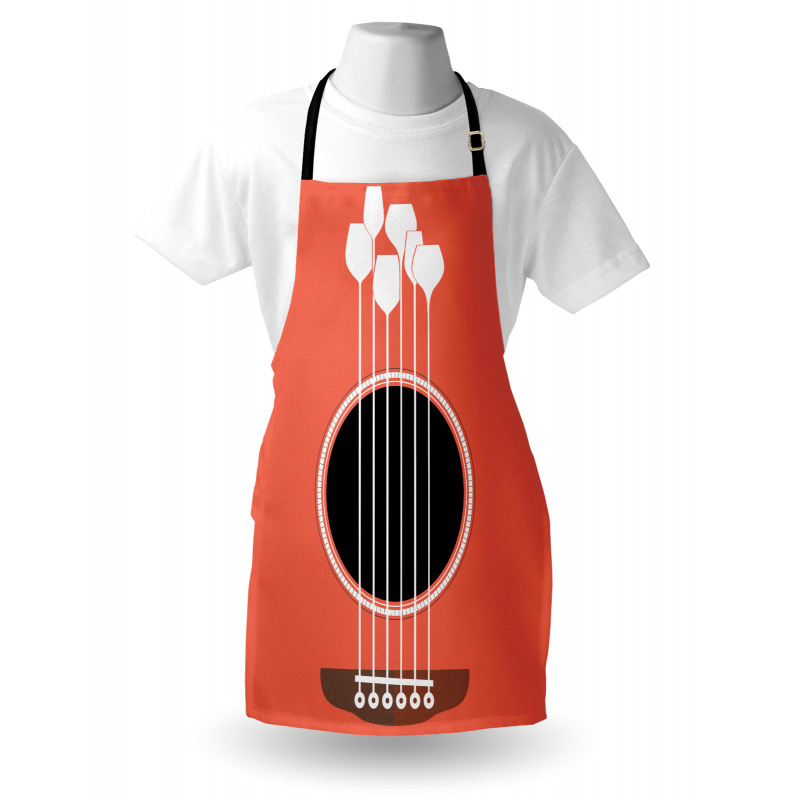 Acoustic Guitar Wine Glasses Apron