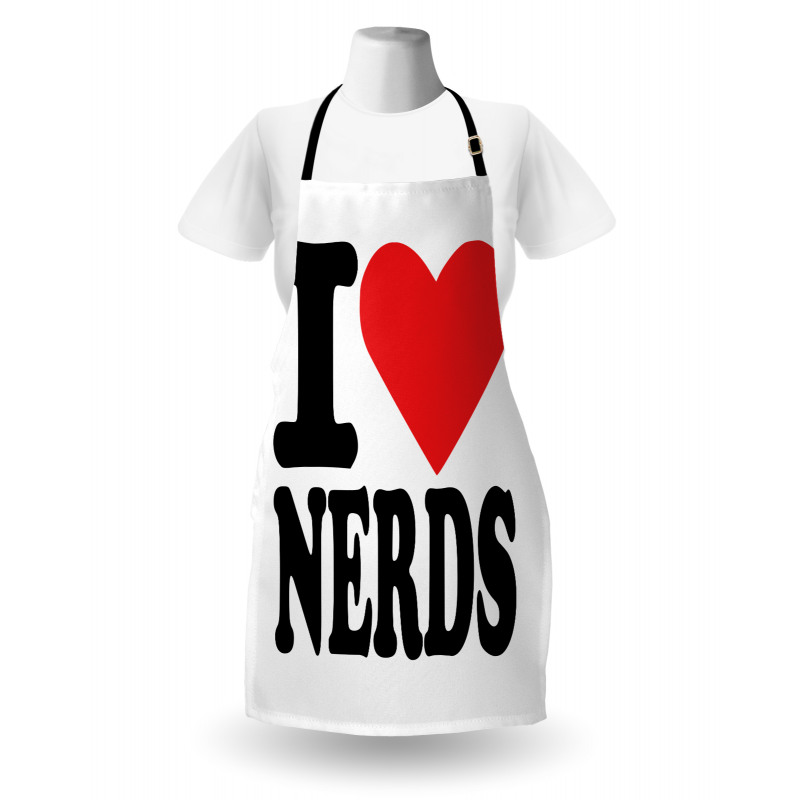 I Love Nerds Words with Heart Apron