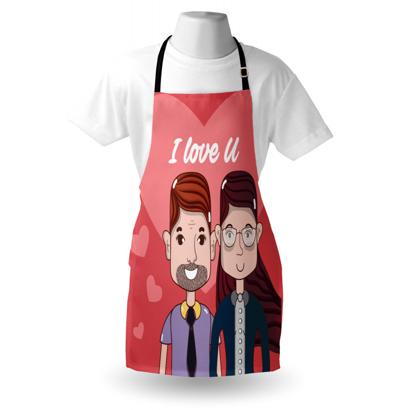 Cartoon Style Valentine's Day Apron