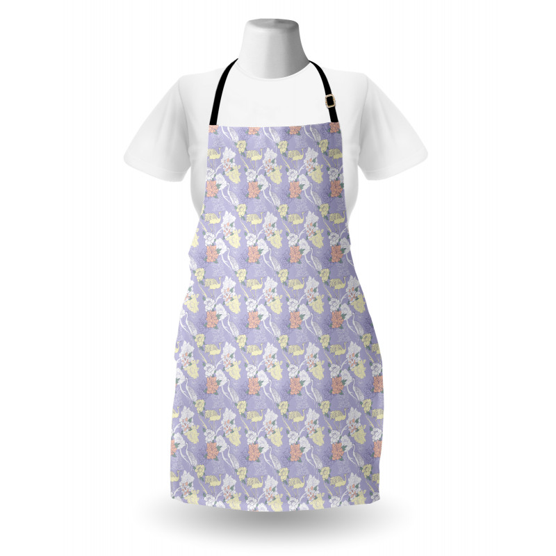 Lavender Background Oriental Apron