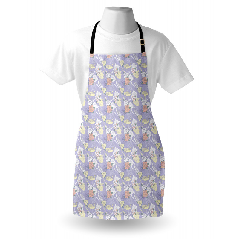 Lavender Background Oriental Apron