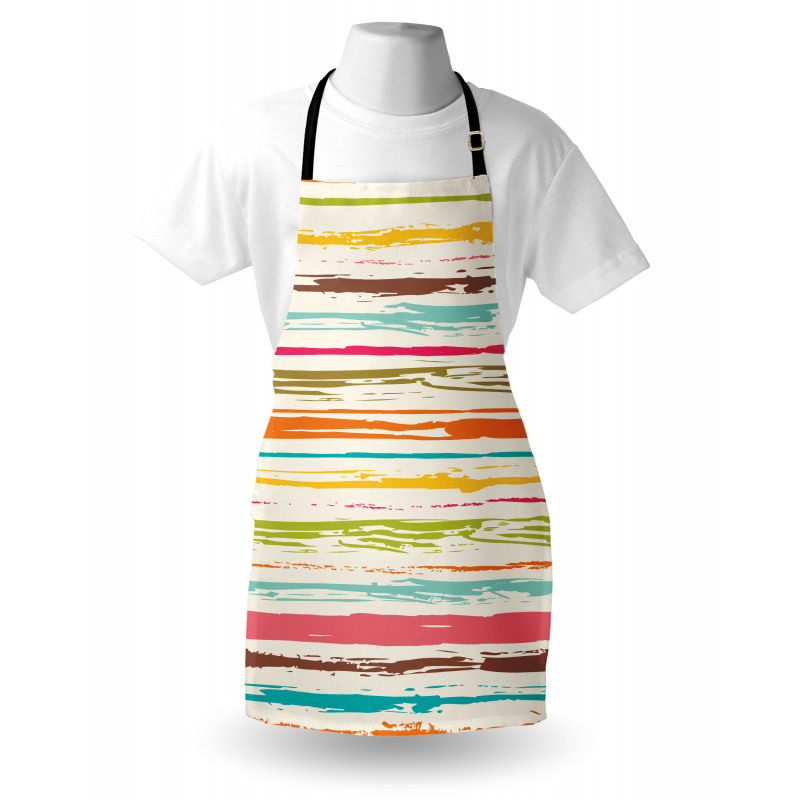 Horizontal Stripes Grunge Apron