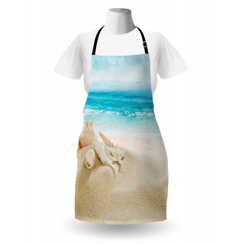 Pastel Beach Scene Apron