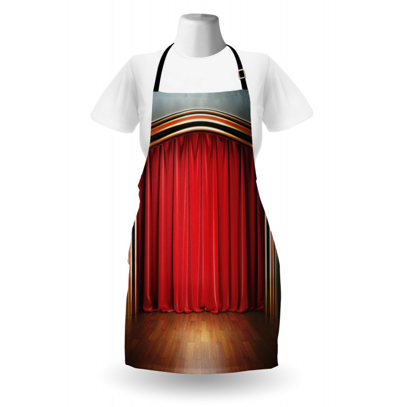 Stage with Classic Curtains Apron