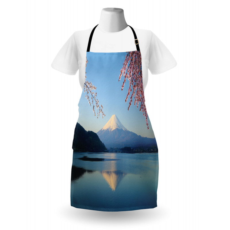 Japan Mountain and Sakura Apron