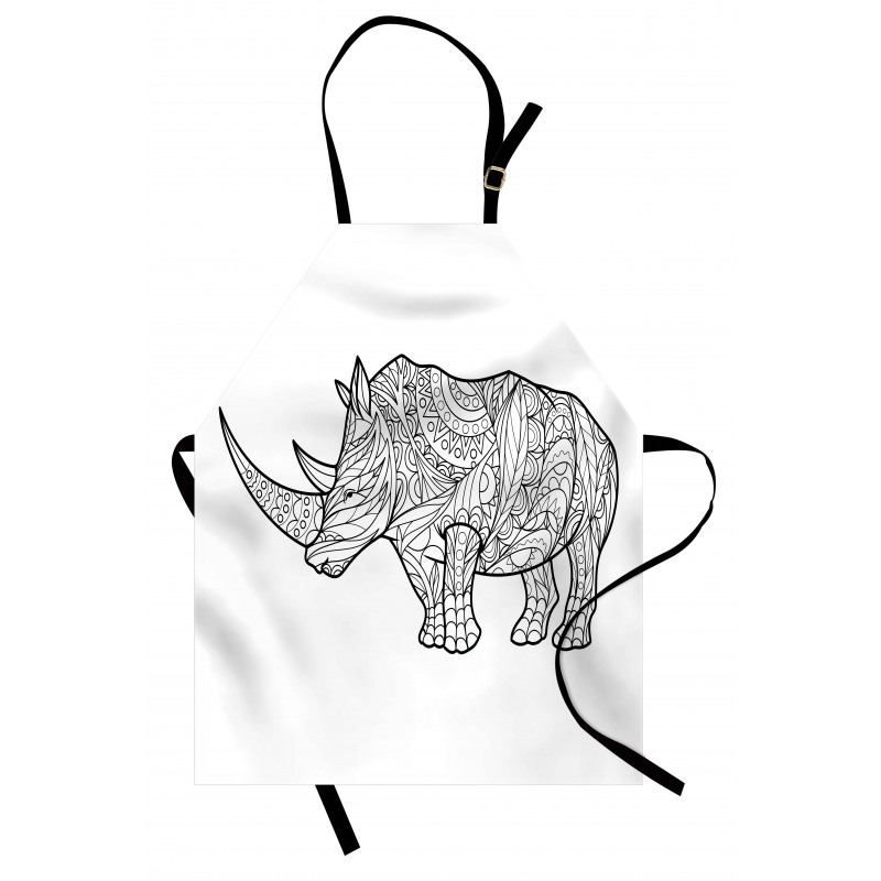 Animal Sketch with Flowers Apron