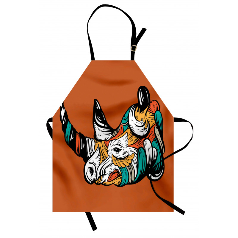 Colorful Animal Portrait Boho Apron