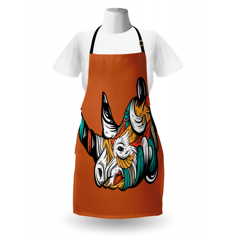 Colorful Animal Portrait Boho Apron