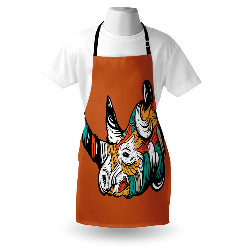 Colorful Animal Portrait Boho Apron