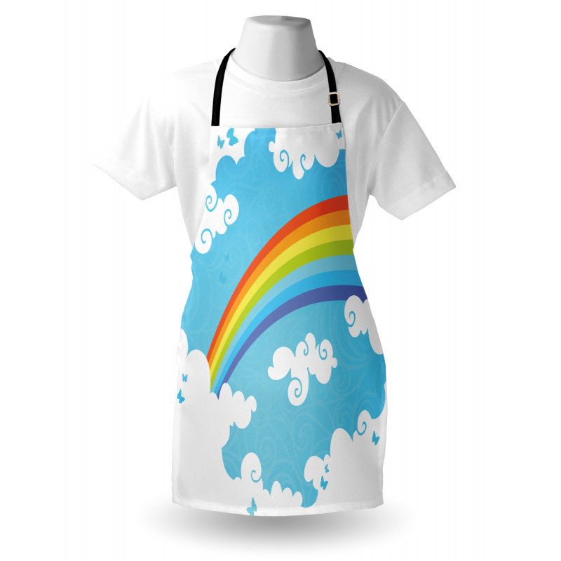 Clouds on Blue Swirl Lines Apron