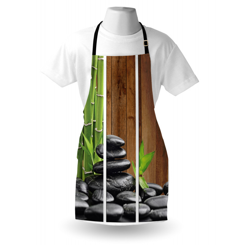 Doğa Mutfak Önlüğü Siyah Taş ve Bambu