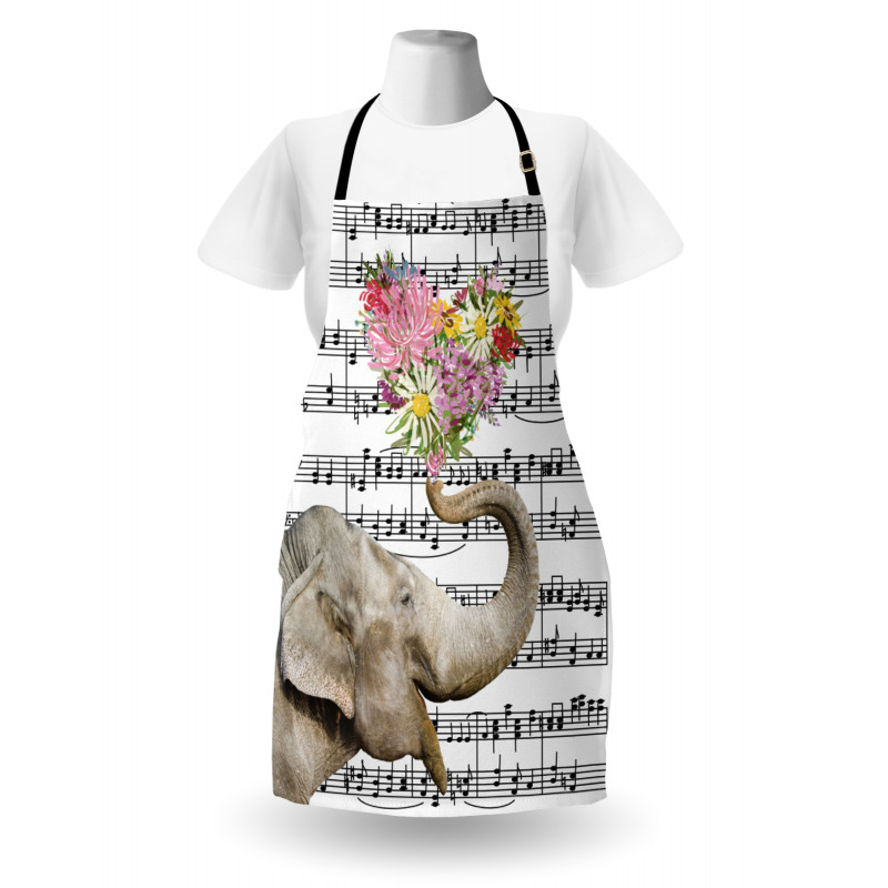 Floral Trunk Music Notes Apron