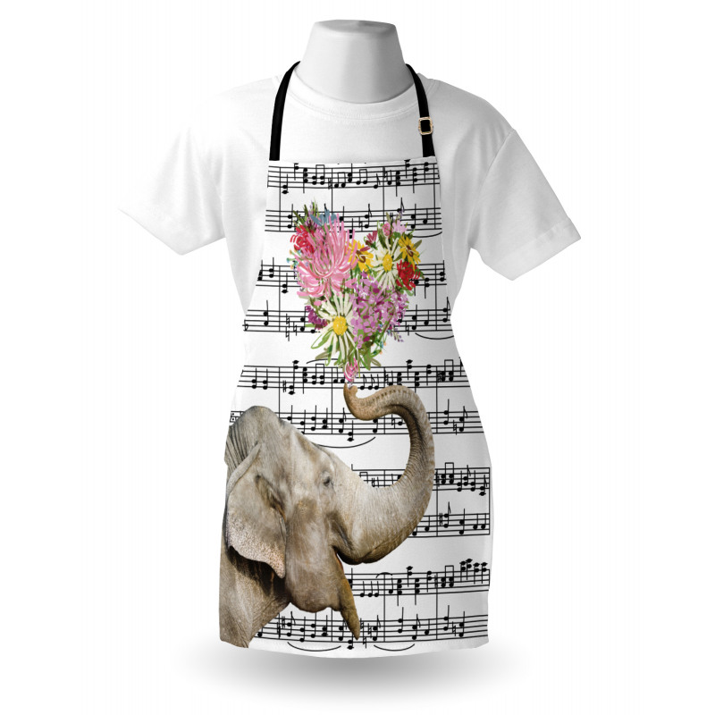 Floral Trunk Music Notes Apron