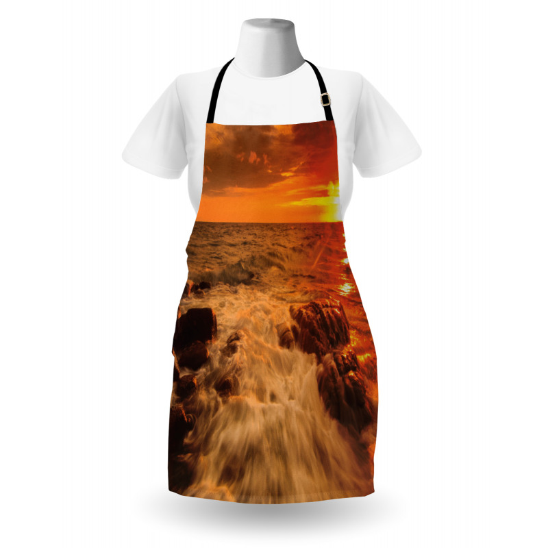 Ocean with Rocks at Sunset Apron