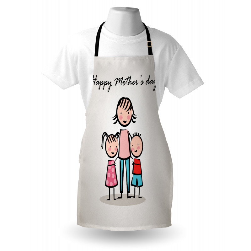 Cartoon Son and Daughter Apron